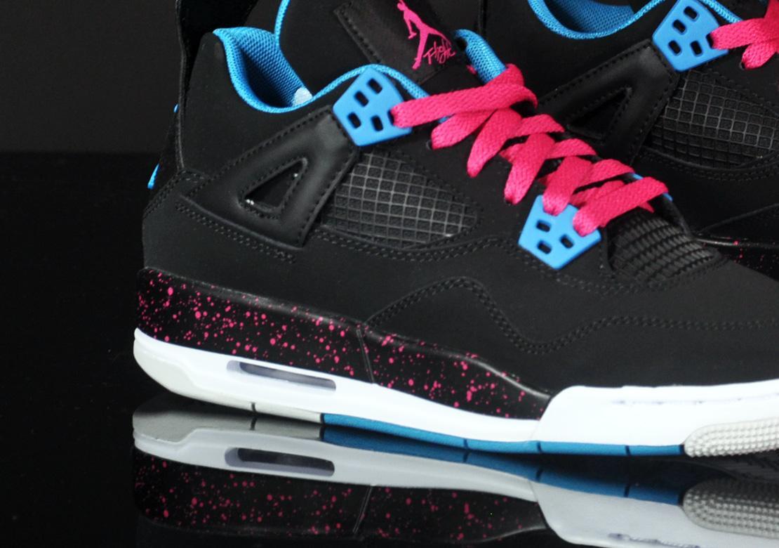 Black and pink jordan 4 on sale